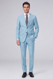 Dark Navy 2 Piece Peak Lapel One Button Men's Prom Suits