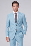 Dark Navy 2 Piece Peak Lapel One Button Men's Prom Suits