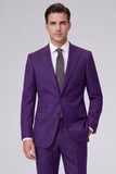 Dark Navy 2 Piece Peak Lapel One Button Men's Prom Suits