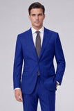 Dark Navy 2 Piece Peak Lapel One Button Men's Prom Suits
