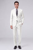 Dark Navy 2 Piece Peak Lapel One Button Men's Prom Suits