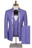 Beige Flower 3 Piece One Button Jacquard Men's Prom Suits