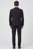 2 Piece Black Notch Lapel Double Breasted Men's Prom Suits