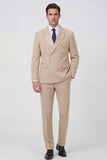 2 Piece Black Notch Lapel Double Breasted Men's Prom Suits