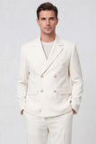2 Piece Black Notch Lapel Double Breasted Men's Prom Suits