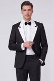 Peak Lapel Red 2 Piece One Button Men's Prom Suits