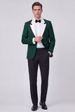 Peak Lapel Red 2 Piece One Button Men's Prom Suits