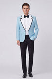Peak Lapel Red 2 Piece One Button Men's Prom Suits