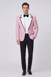 Peak Lapel Red 2 Piece One Button Men's Prom Suits