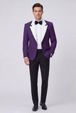 Peak Lapel Red 2 Piece One Button Men's Prom Suits
