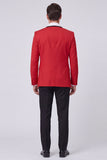 Peak Lapel Red 2 Piece One Button Men's Prom Suits