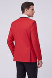 Peak Lapel Red 2 Piece One Button Men's Prom Suits
