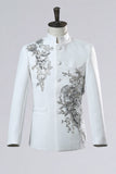 2 Piece Black Single Breasted Men's Prom Suits with Embroidery