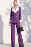 Berlin Blue Pantsuits Two Piece Long Sleeves Covered Button Women Suits