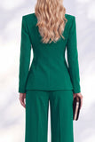 Berlin Blue Pantsuits V-Neck Ruched Long Women Suits