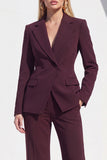 Berlin Blue Fitted Notched Lapel Long Sleeves Women Formal Suits