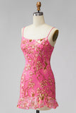 Dark Green Bodycon Floral Ruffled Short Homecoming Dress with Lace Up Back