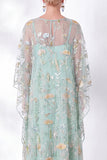Navy Sheath Floral Round Neck Embroidered Mother Of the Bride Dress
