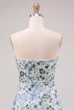 Light Green Strapless A-Line Tiered Sequins Ruffle Short Homecoming Dress