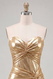 Sweetheart Fuchsia A-Line Metallic Ruched Tiered Short Homecoming Dress