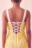 Brown Bodycon Sequins Fringed Short Homecoming Dress with Pearls