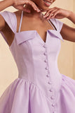 Mint Green A-Line Single Breasted Short Homecoming Dress with Cap Sleeves