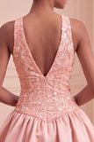 Sky Blue A-Line V-Neck Short Homecoming Dress