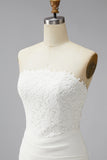 Strapless White Bodycon Mini Bridal Shower Dress with Lace