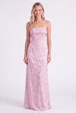 Sage Strapless Floral Mermaid Long Bridesmaid Dress