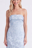 Sage Strapless Floral Mermaid Long Bridesmaid Dress
