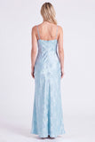 Mermaid Daffodil Floral Spaghetti Straps Keyhole Long Bridesmaid Dress
