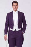 Black Peak Lapel 3 Piece Single Breasted Men's Prom Suits
