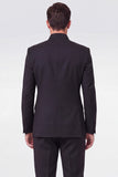 Black 2 Piece Double Breasted Men's Prom Suits