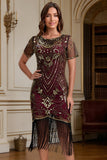 Great Gatsby Party Short Sleeves Sequin 1920s Flapper Dress
