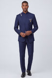 Dark Navy 2 Piece Single Breasted Men's Prom Suits