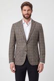 Coffee Notched Lapel Single Breasted Men's Blazer Jacket