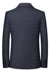 Navy Notch Lapel Single Breasted Men's Prom Blazer Jacket
