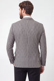 Black Double Breasted Notched Lapel Men's Blazer