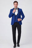 3 Piece Red Shawl Lapel One Button Men's Prom Suits
