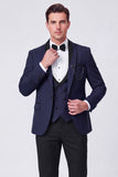 3 Piece Red Shawl Lapel One Button Men's Prom Suits