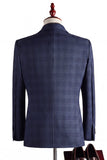 Navy 3 Piece Notch Lapel Single Breasted Men's Prom Suits