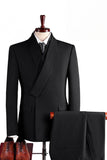 2 Piece Navy Shawl Lapel One Button Men's Prom Suits