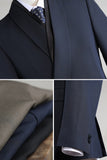 2 Piece Navy Shawl Lapel One Button Men's Prom Suits