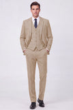 Brown Single Breasted 3 Piece Notch Lapel Men's Prom Suits
