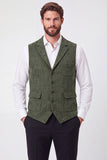 Army Green Single Breasted Notch Lapel Men's Suits Vest