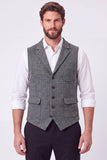 Army Green Single Breasted Notch Lapel Men's Suits Vest