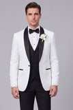 3 Piece Shawl Lapel Blue One Button Men's Wedding Suits