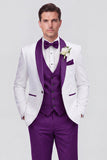 3 Piece Shawl Lapel Blue One Button Men's Wedding Suits