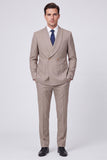 Coffee 2-piece Shawl Lapel Double Breasted Men's Prom Suits