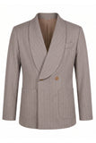 Coffee 2-piece Shawl Lapel Double Breasted Men's Prom Suits